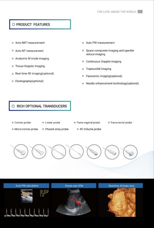 DW-P8 PORTABLE, REBOUST CARDIOVASCULAR ULTRASOUND SYSTEM WITH CARDIAC CAPABILITY